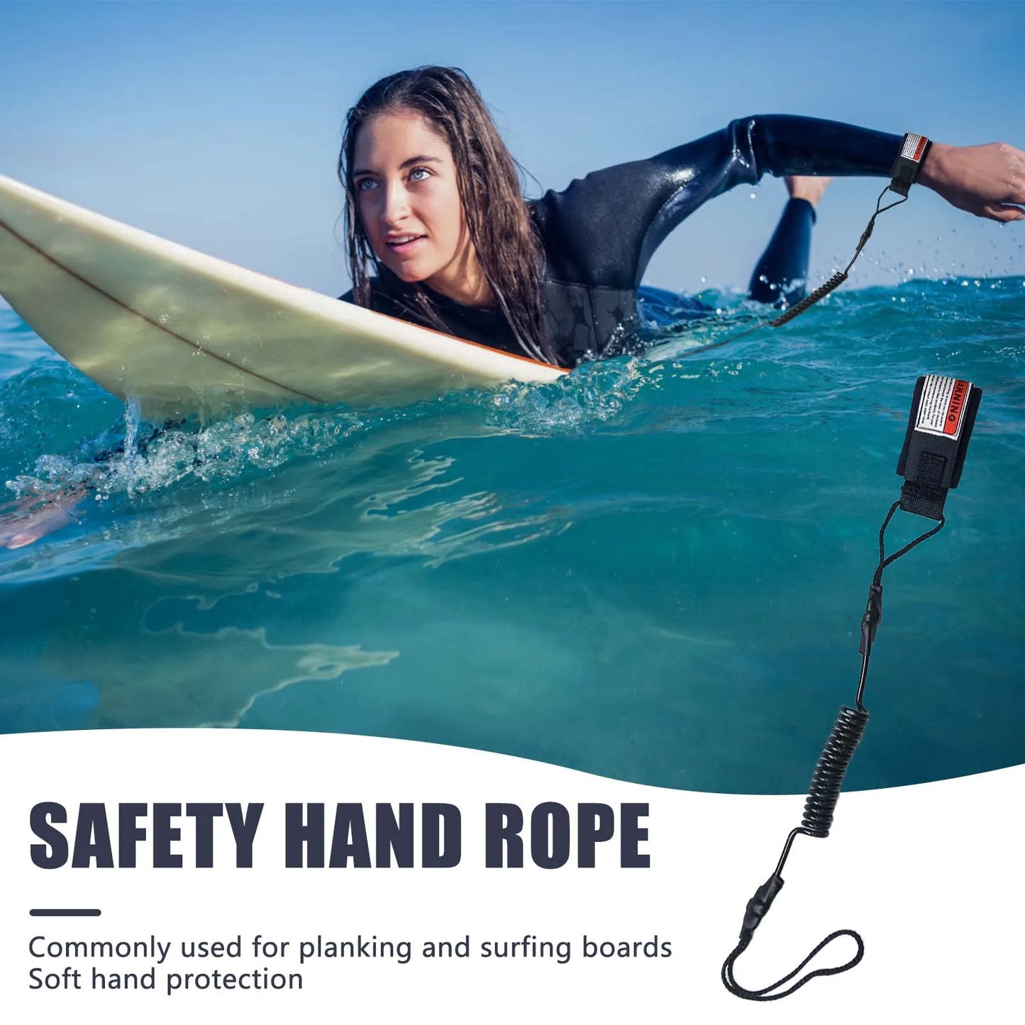 1 pièces nouvelle laisse de Surf chaude crochet de corde à main de sécurité et sangle à enveloppe unique laisse de moulard enroulée adaptée aux vagues de petite à moyenne taille