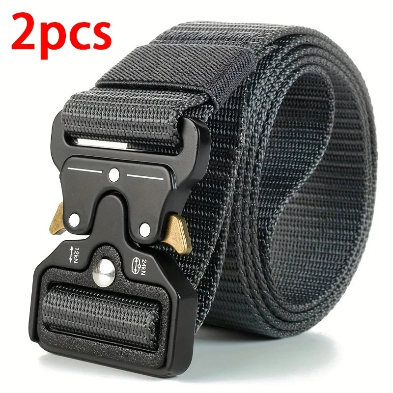 Versatile Tactical Belts for Men, Durable, Adjustable Design, for Outdoor Sports Enthusiasts, Pair with Jeans, for Men and Women, 1 Piece/2 Pieces