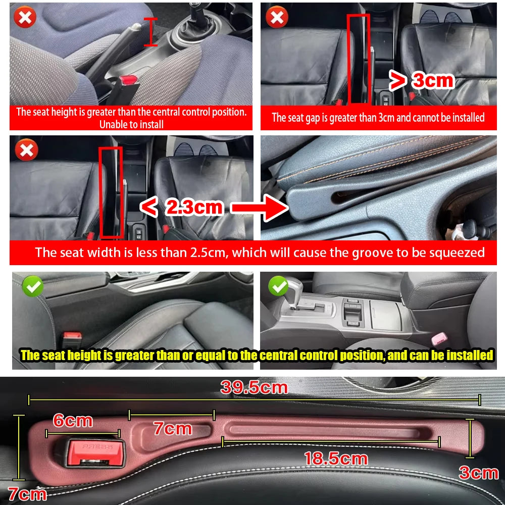 Banda de relleno para huecos de asientos de coche, tira de sellado lateral, impermeable, apta para todos los modelos de coche, monedero, soporte para teléfono, accesorios para coche