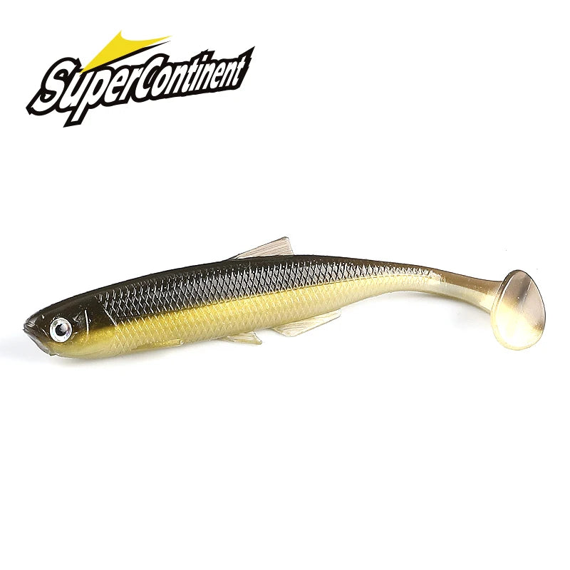 Supercontinent leanness ShadTeez cola en T 5 cm/7,5 cm/12 cm lucio lucioperca depredador pesca 3D ojos señuelo blando señuelos de pesca