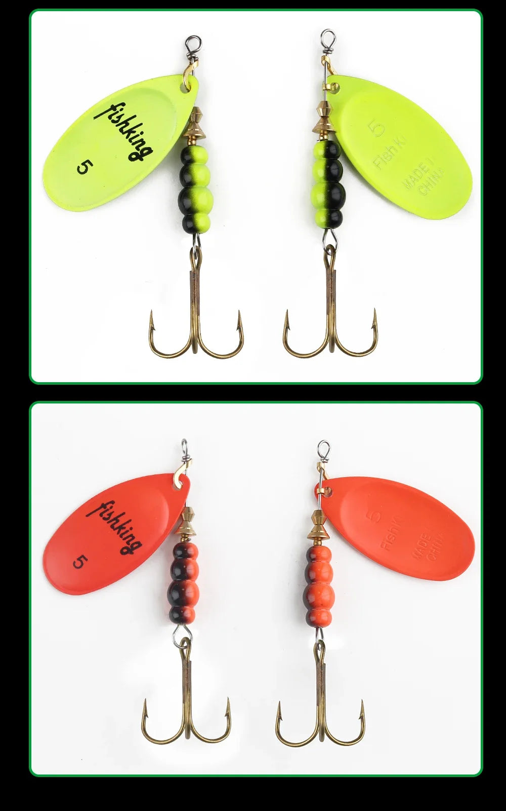 NGB métal leurre de pêche Spinner appâts 1 pièces 3.9g 4.6g 7.4g 10.8g 15g cuillère rotative leurres Spinners avec triples crochets brochet appâts