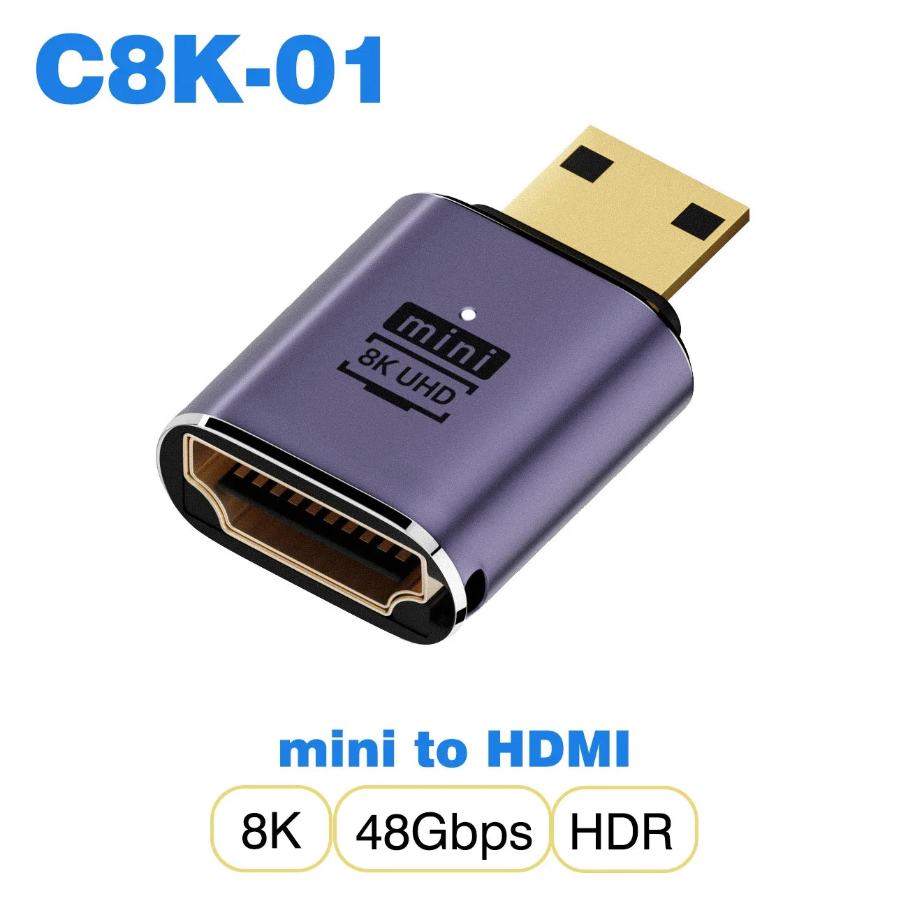 Mini/Micro HDMI to HDMI 2.1 48Gbps 8K60HZ 4K120HZ Converter for Projector HDTV PS4 PS5 Laptop