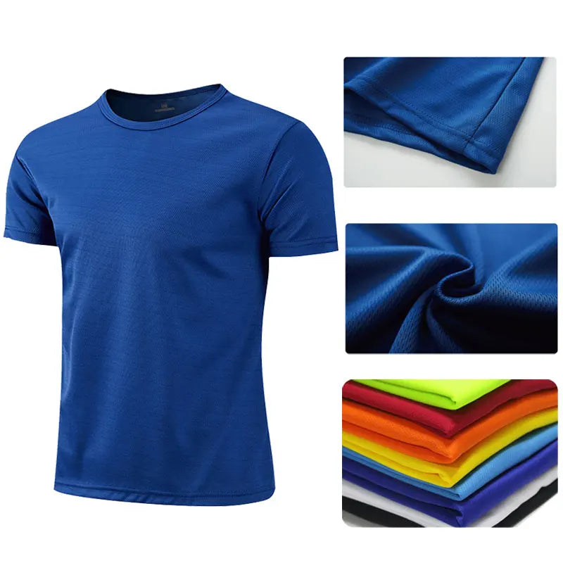 Camisetas de deporte de manga corta de secado rápido para hombre y mujer, camisetas de gimnasia, fitness, entrenamiento, correr, camisetas deportivas transpirables para adolescentes