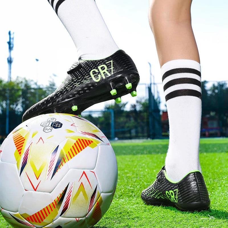 Chaussures de Football Ado Unisexe AG Gazon Synthétique — Respirantes, Fermeture Velcro EU 31–39