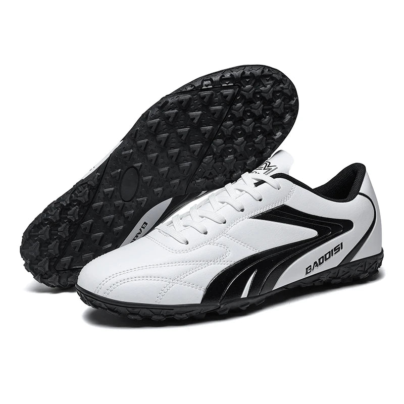 Chaussures de Football FG Homme Cuir Verni Basses Ultra-légères — Crampons Longs, Professionnel EU 31–48