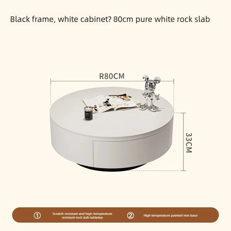 Table basse ronde de salon en acrylique minimaliste — pour filles, restaurant, livres