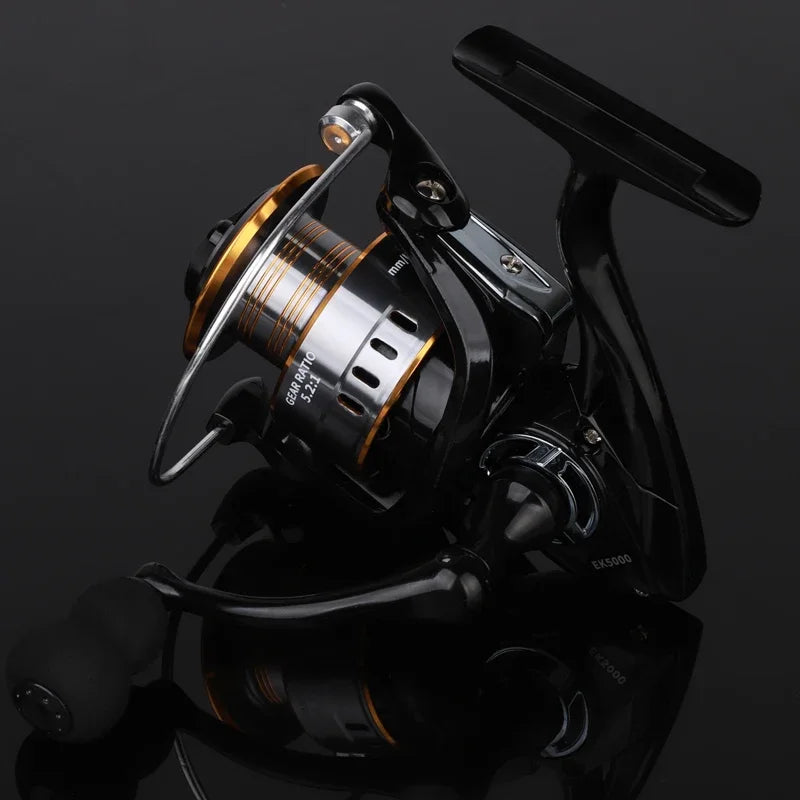 Professionnel Ultra léger 1000 ~ 7000 5.2:1 rapport de vitesse, traînée maximale de 26LB CNC bobine en métal moulinet de pêche pour l'eau douce et salée