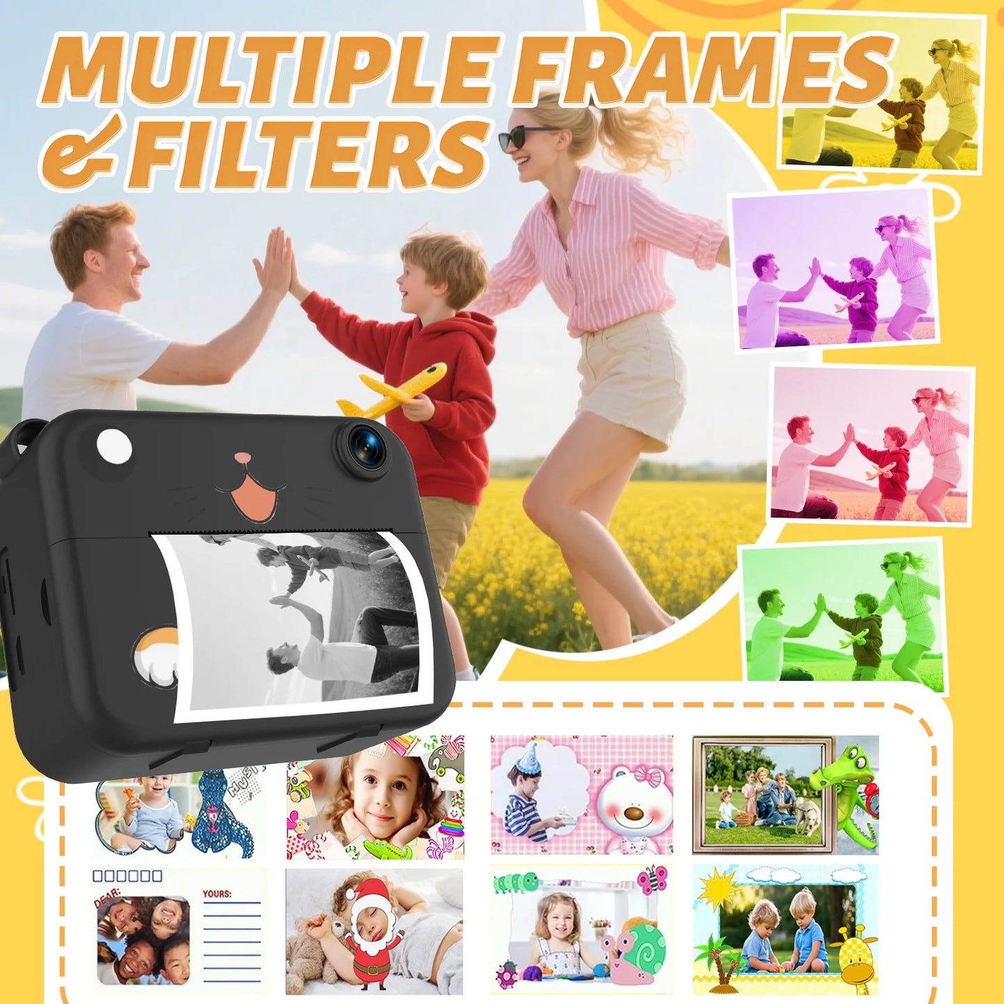 Cámara digital para niños, cámara infantil, impresión instantánea, grabadora de video HD, mini impresora térmica, los mejores regalos de cumpleaños y de fiesta, 1080p
