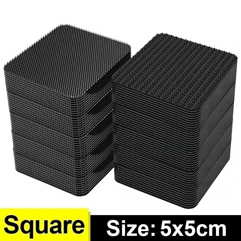 Carbon Fiber Car Mat Stickers, Double-Sided, High Adhesion, Floor Mat Patches, Home Foot Mats, Coordinating Strips, New Patches