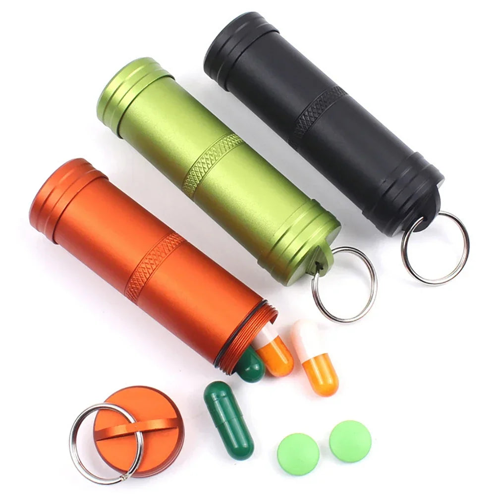 EDC-Boîte étanche pour capsule de survie en randonnée, coffre, support de stockage, pilule, étui d'allumette
