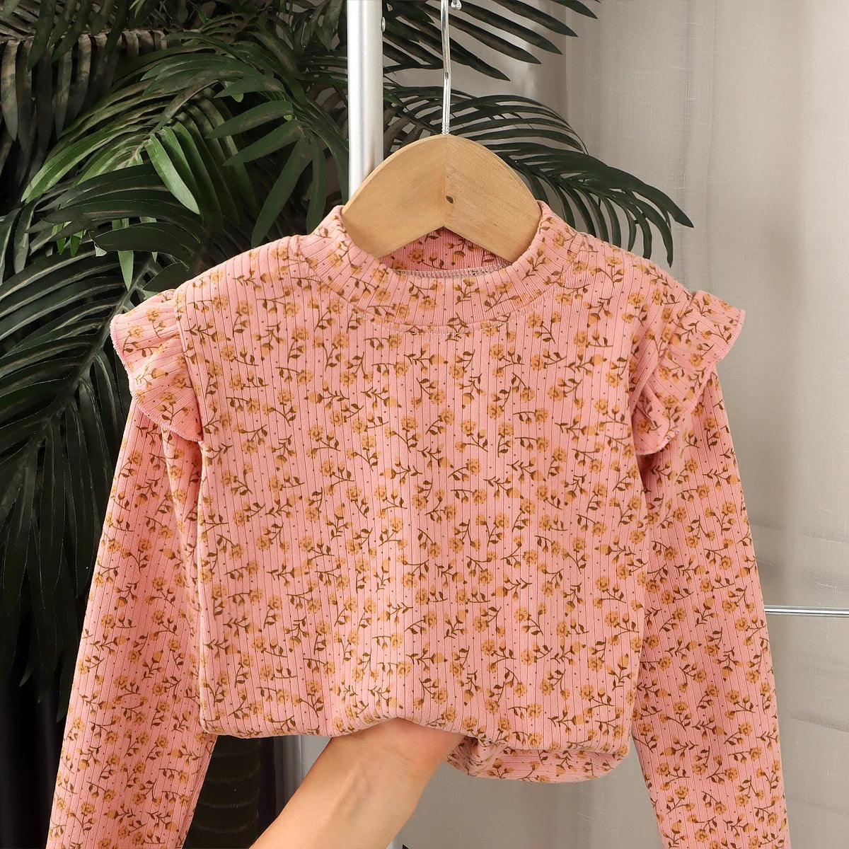 Maillot de corps à manches longues pour enfants, joli t-shirt à pois floraux, chemise en Y douce pour enfants, garçons et filles, 2-10T