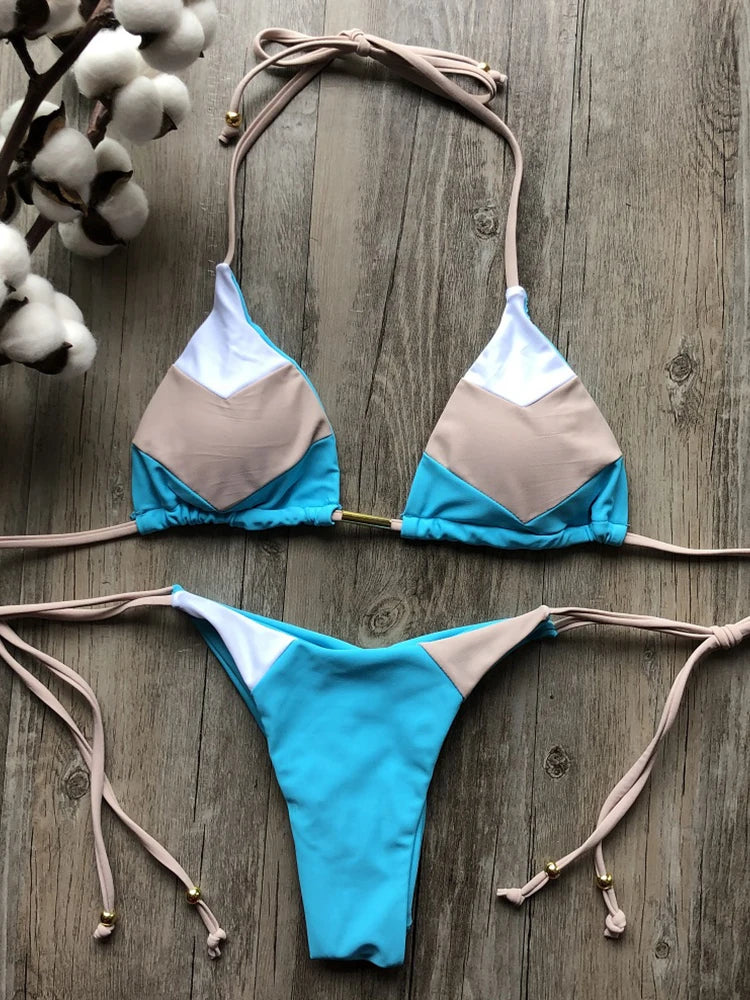 2023 Sexy Bikini multicolore maillot de bain femmes maillots de bain Push Up côtelé Bikini ensemble brésilien maillot de bain vêtements de plage baigneur Biquini