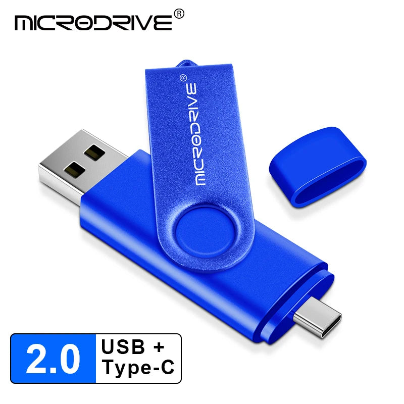 Clé USB OTG 2 en 1 Type C 128 Go, clé USB 1 Go, 2 Go, 4 Go, 8 Go, 32 Go, 64 Go, 128 Go, mémoire USB
