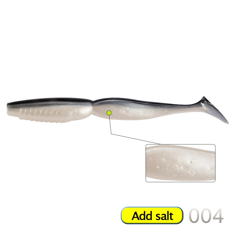 D1 nouveau filature Shad ver 125mm 12g échantillons de pêche au bar leurre noueux poisson Silicone plastique souple appât avec sel t-que