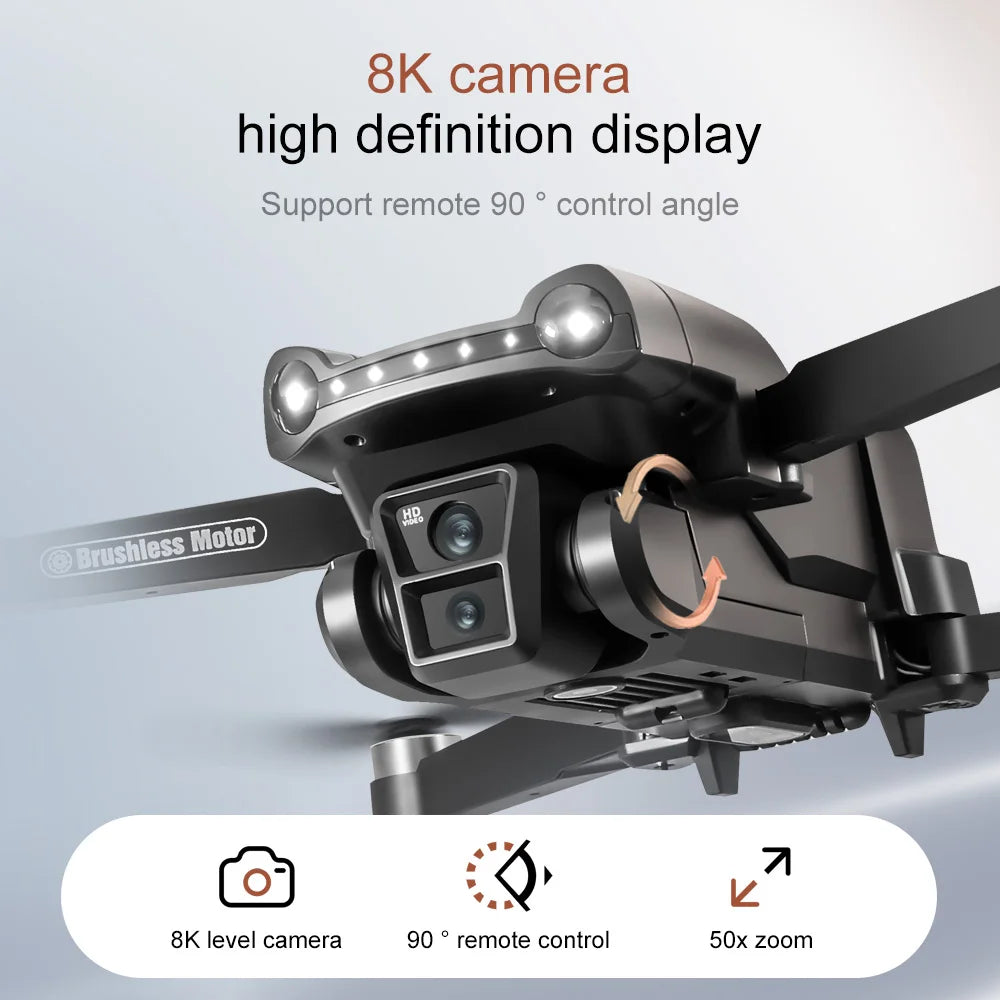 Drone GPS Lenovo V198Max 4K Profesional 8K HD Doble Cámara Motor Sin Escobillas 5G WIFI FPV RC Cuadricóptero Helicóptero con Pantalla Juguete