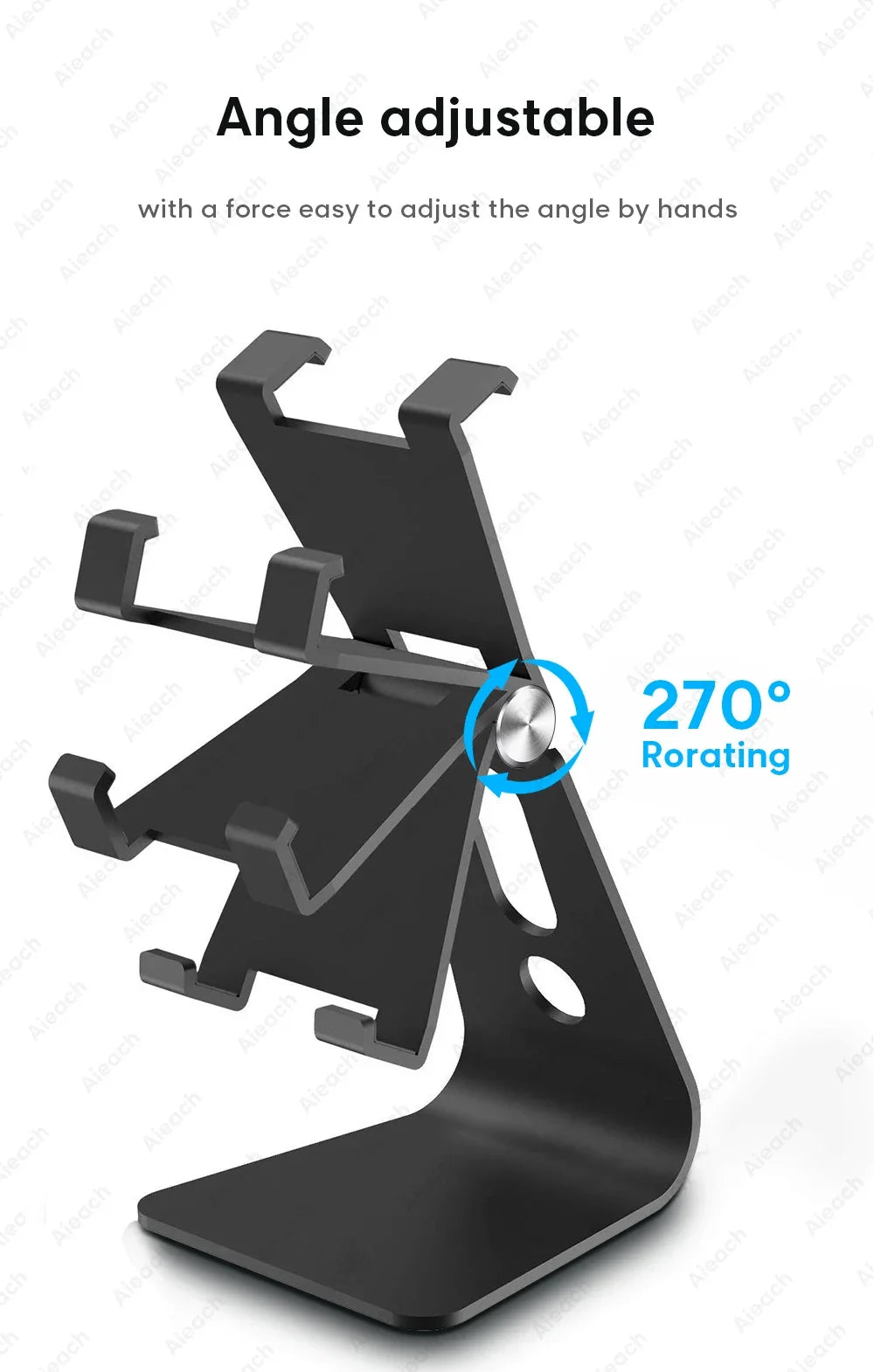 Support de tablette réglable en métal pour bureau — universel, 7 à 11 pouces, Android, iOS