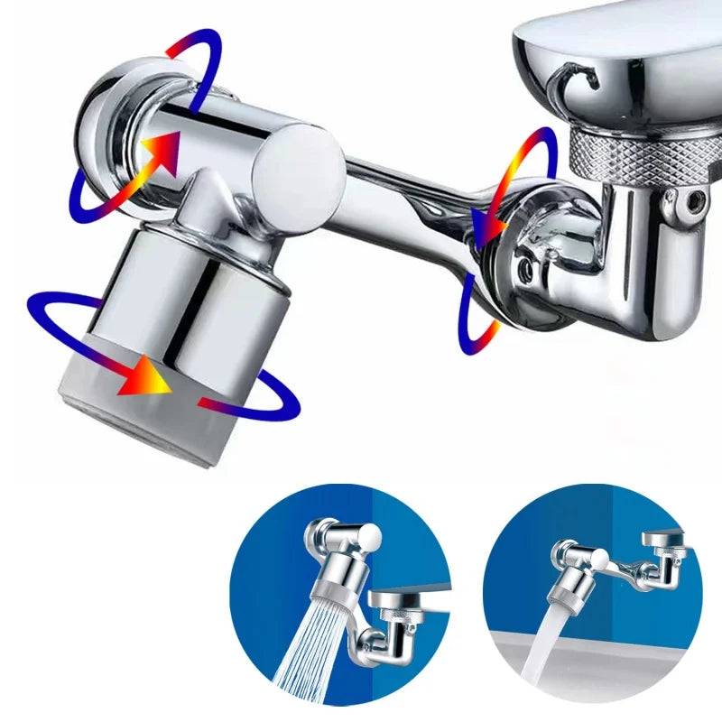 1080° Stainless Steel Robotic Arm Extension Faucet Aerator Swivel Water Tap Nozzle, 2 Modes, Faucet Extender, Kitchen Mixer, Aerator