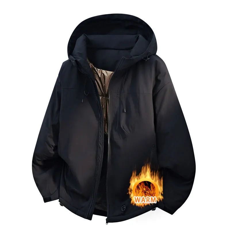 Thickened Winter Jacket Warm Waterproof Windproof Warm Sport Jacket Casual Men Women Sport Hiking Running Hooded Casual Warm Coat