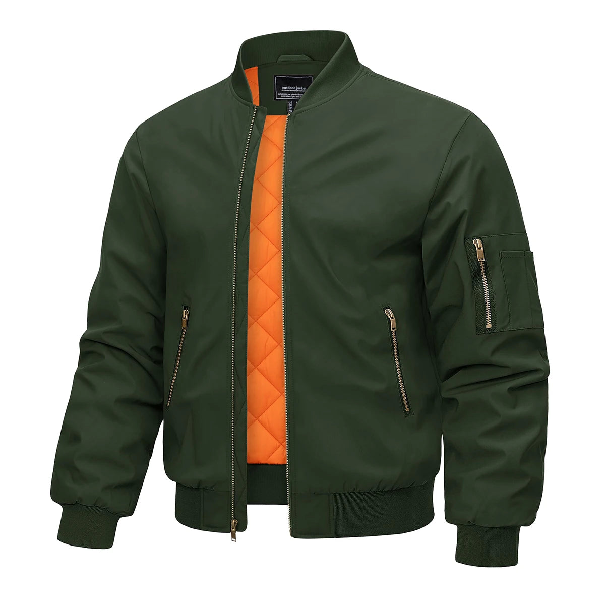 Veste bomber pour hommes — chaud, hiver, rembourré, baseball, pilote, coupe-vent, varsity