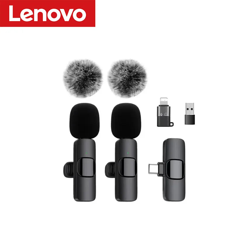 Micrófono Lavalier Inalámbrico Portátil Lenovo Mini para Transmisiones en Vivo, Videojuegos, Grabación de Audio y Video, iPhone, Android
