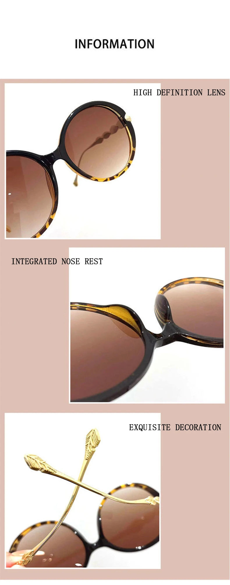 Lunettes de soleil polarisées femme — dégradé, lentille ronde, carré, luxe (v2)