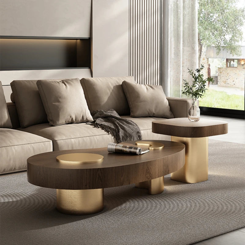 Mesas de centro modernas de nogal estilo europeo mesas de centro de sala de estar de madera de mediados de siglo Tavolino Salotto muebles para el hogar