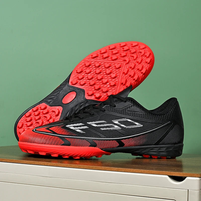 qztzx Chaussures de Football FG Homme Cuir Verni Montantes Ultra-légères — Professionnel & Match EU 32–48