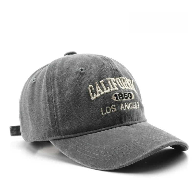 Casquette de baseball lettre brodée — hommes, femmes, mode, vintage, solide, sports plein air, réglable, snapback
