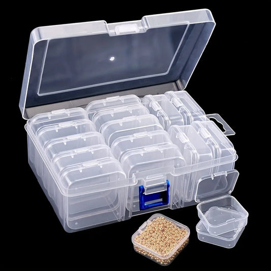 Storage Box for Beads, Nail Art Jewelry, Earrings, Executive Beads, Storage Bottle, DIY, Diamond Painting, Biscuit Crafts, 14 Pieces in 1 Set