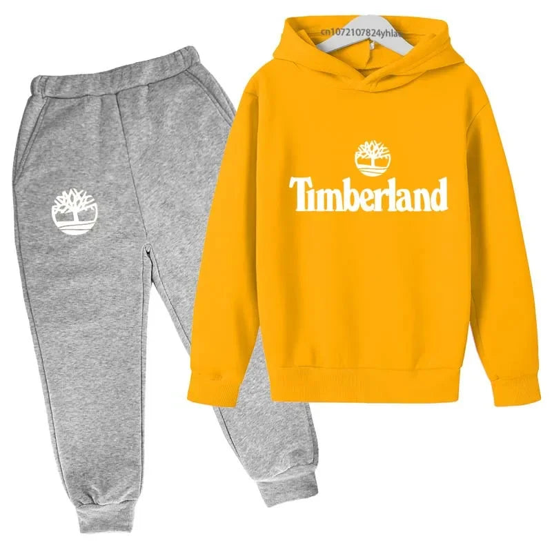 Ensemble Survêtement Enfants Style — Sweat À Capuche Pantalon 2 Pièces 2-13 Ans