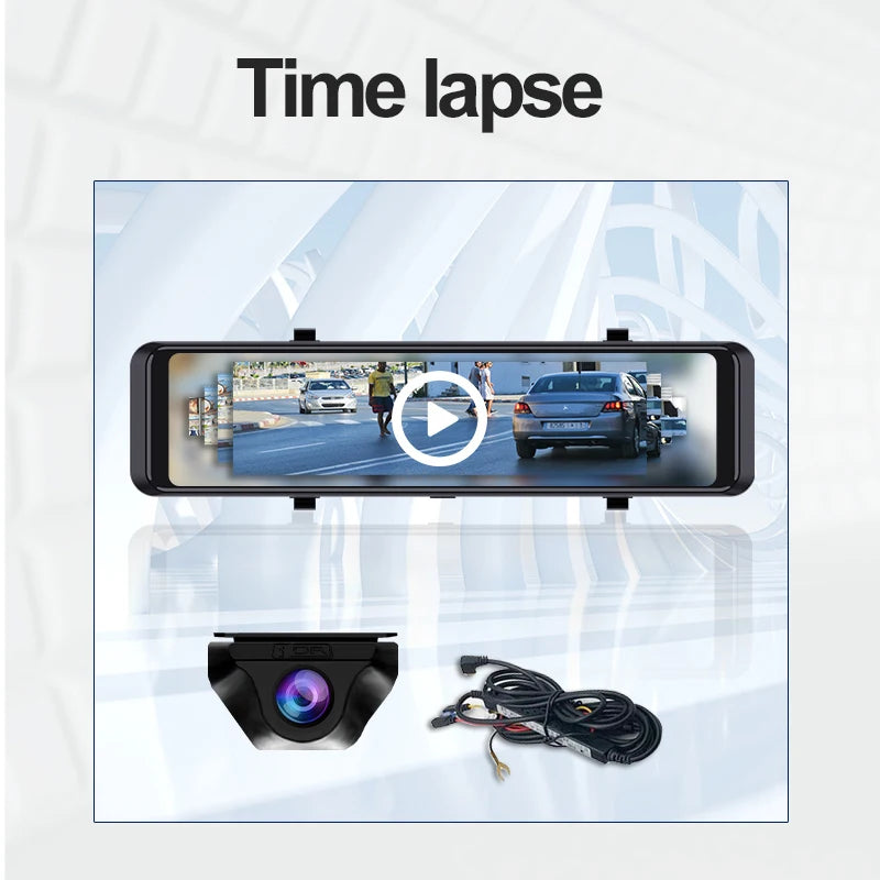Dashcam Rétroviseur 4K — Carplay Sans Fil Android Enregistrement 24H Stationnement