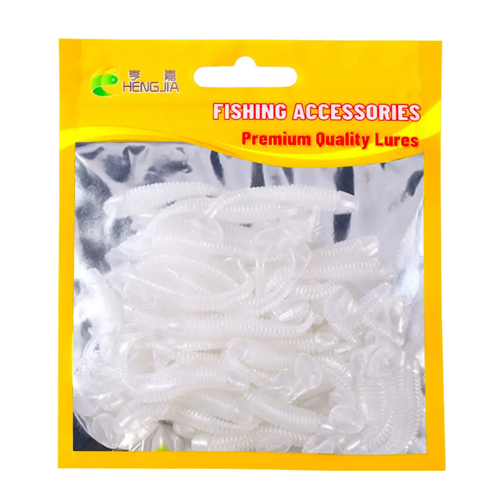 Leurre souple en silicone 4,5 cm avec queue en T — nageur, pêche carpe, black-bass, brochet
