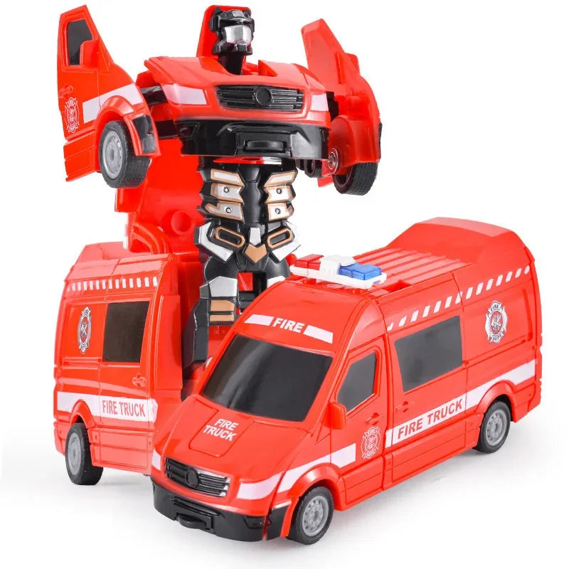 Voiture jouet à changement de forme à impact inertiel pour garçon, robot Autobot à changement de forme à un bouton, puzzle à changement de forme, collision