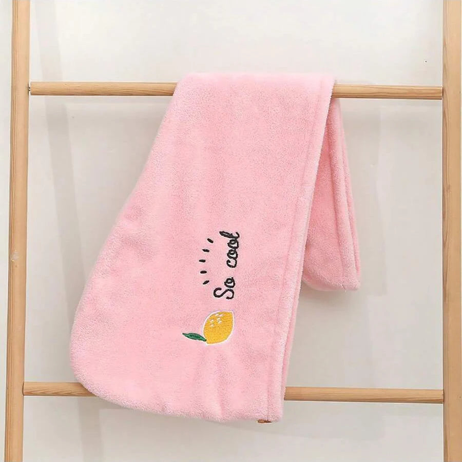 Bonnet de séchage de cheveux de Style brodé, serviette de cheveux épaisse en molleton de corail pour salle de bain, bonnet de douche absorbant à séchage rapide pour femmes, 1 pièce