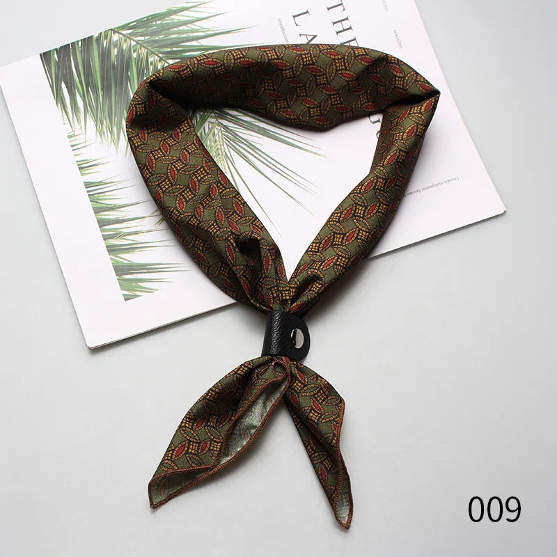Pañuelo de seda cuadrado pequeño de 60 x 60 cm para hombres, mujeres, niños, niñas, accesorio de lujo, corbata Ascot