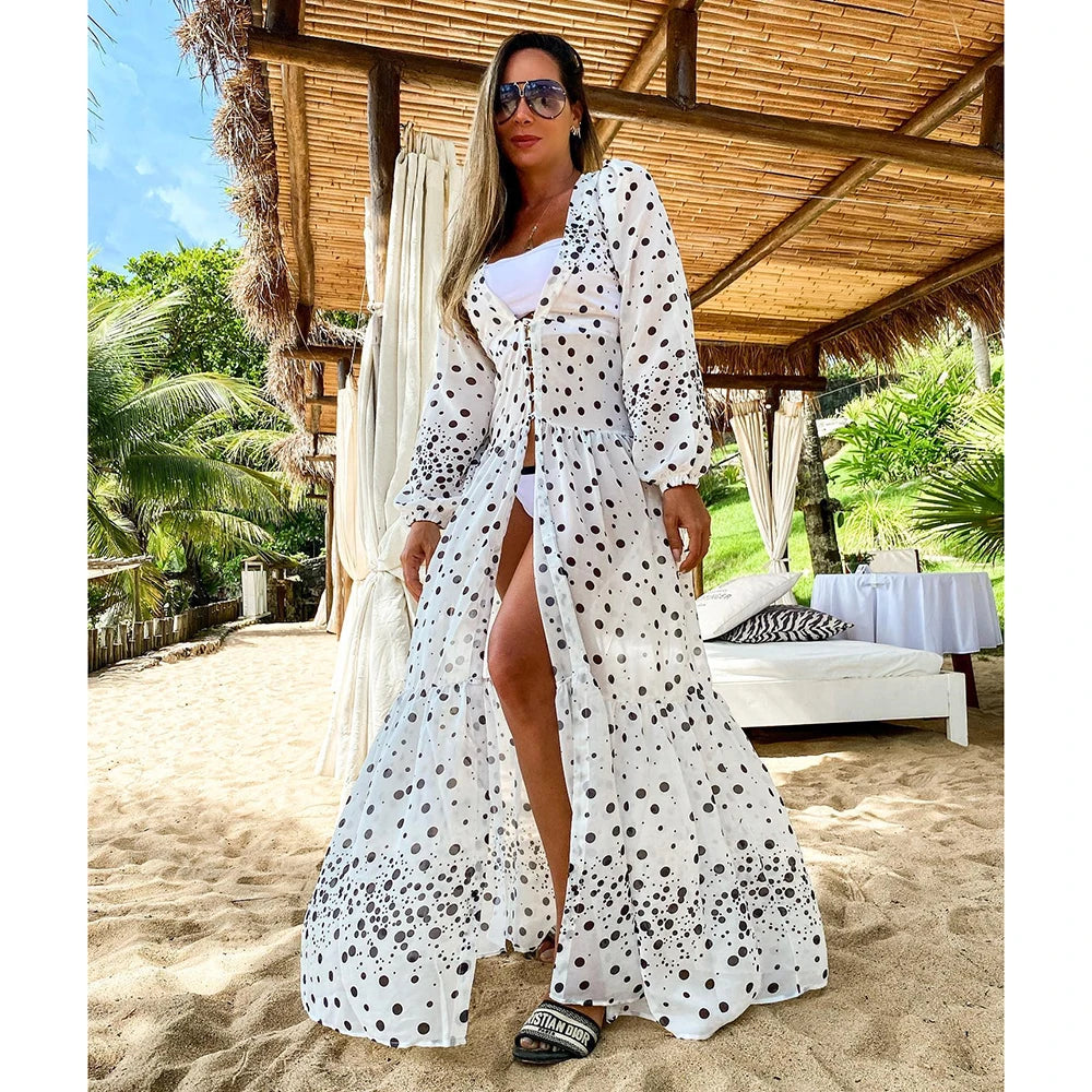 Blue Eyes Bikini Cover-Up, Tuniques de plage, Long Kaftan, Robe de plage, Sarong, Maillots de bain