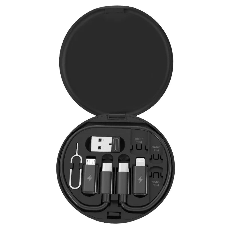 Kit de cable adaptador de carga multi USB Tipo C a C de 60W, juego de conversión de iluminación USB A y Tipo C a Micro, Tipo C, iluminación