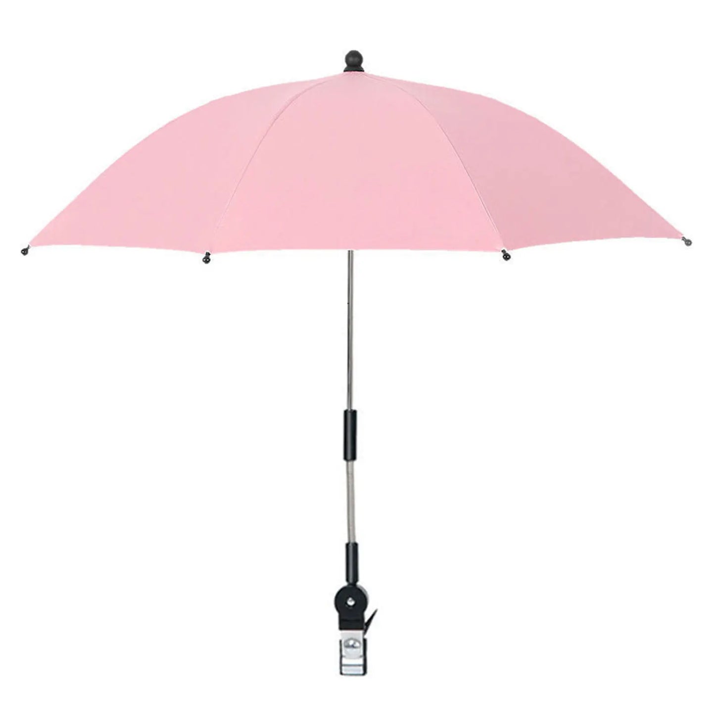 Parasol de chaise de plage protection UV — pare-soleil poussette bébé, 360°, réglable, pince