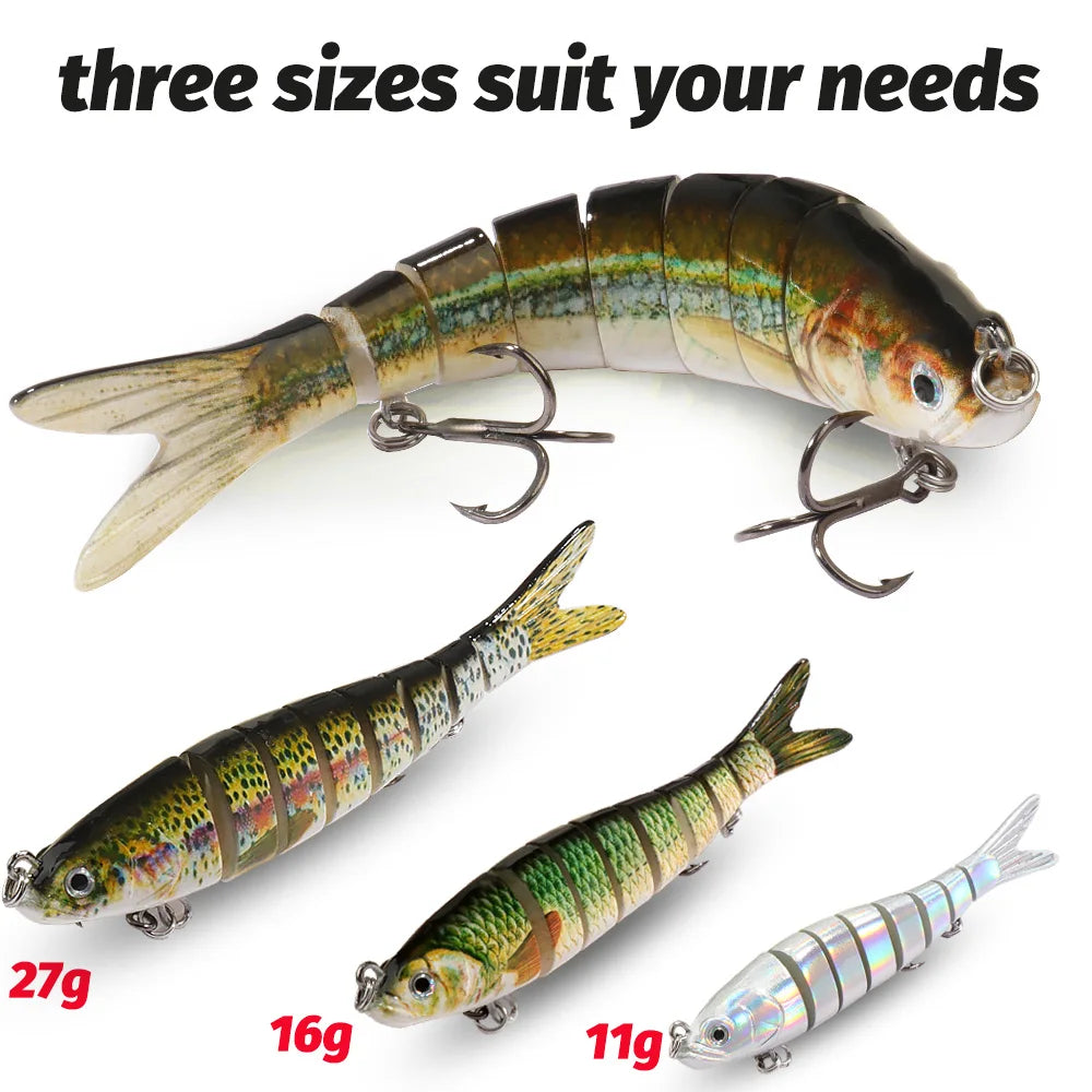 GOBAIT Swimbait 11g 16g 27g leurre multi-joint coulant lent bionique natation Pesca bar triple crochet carpe matériel de pêche appât dur