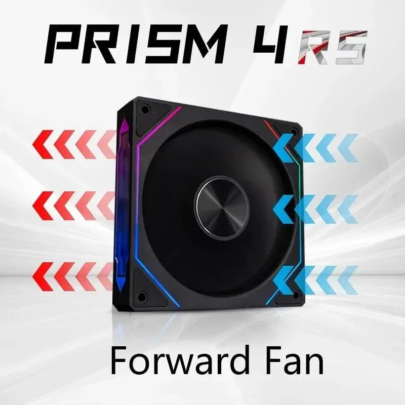 Ventilateur de boîtier d'ordinateur LDPCSJ PRISM 4 RS 12cm ARGB 4 broches, refroidissement silencieux, 12V, grand volume d'air, 800-1600 tr/min, pour PC de jeu de bureau