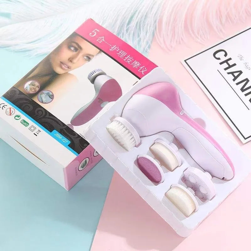 Nettoyeur de Visage Électrique 5 en 1 — Brosse, Spa & Nettoyage Points Noirs