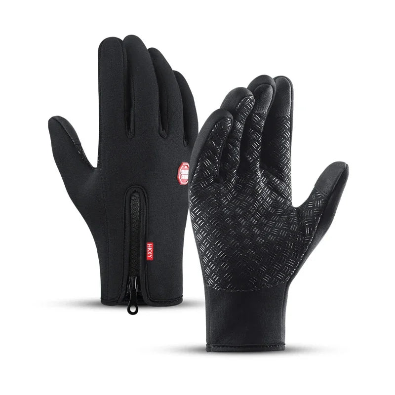 Gants de Sport chauds pour hommes et femmes, cyclisme d'hiver, écran tactile, pêche en plein air, anti-éclaboussures, ski, Snowboard, antidérapants, fermeture éclair