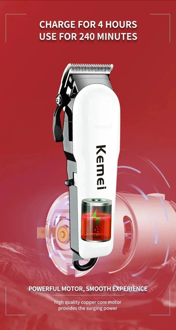 Kemei cortadora de pelo Km-809A Km-2299 Km-2024 cortadora de barba inalámbrica UBS Recargable potentes cortadoras de pelo eléctricas para hombres