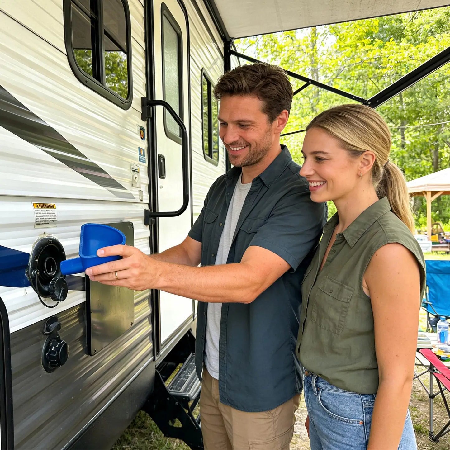 Entonnoir d'arrivée d'eau pour camping-car imprimé en 3D, anti-débordement, à large ouverture, pour remorque, fourgon, camping-car, camping et voyages routiers