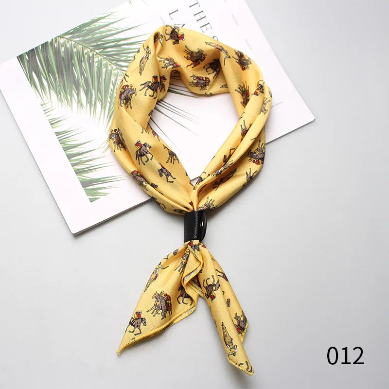 Pañuelo de seda cuadrado pequeño de 60 x 60 cm para hombres, mujeres, niños, niñas, accesorio de lujo, corbata Ascot
