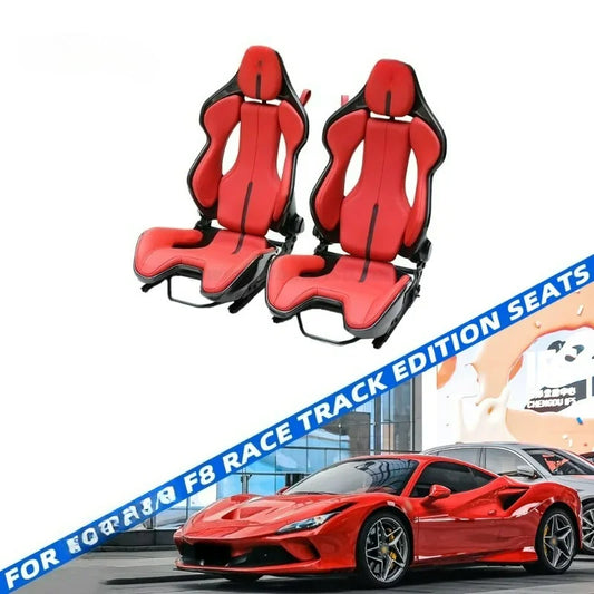 Siège de course enveloppant — appui-tête en fibre de carbone, broderie, supercar, durable