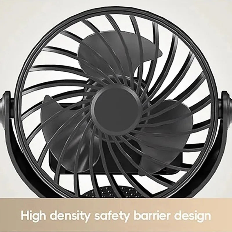Ventilateur électrique portable rechargeable 720 °   Ventilateur à Clip suspendu rotatif, veilleuse, refroidisseur d'air, Camping en plein Air, petits ventilateurs