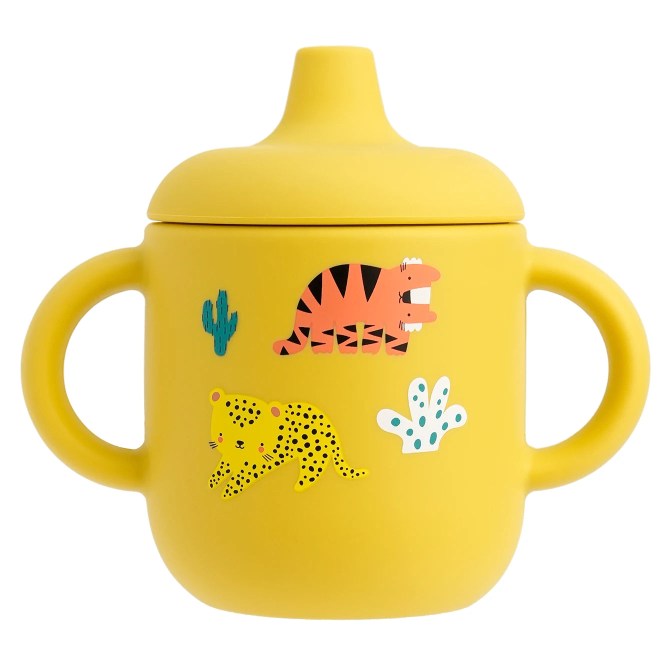 Tasse d'alimentation en Silicone pour bébé, 1 pièce, dessin animé, sans BPA, anti-fuite, tasse d'entraînement avec poignée, pour voyage, lavable au lave-vaisselle, articles pour bébé