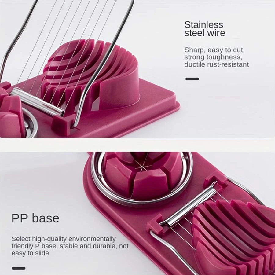 Coupe-œufs multifonctionnel à Base PP 2 en 1, coupe-œufs à traction en fil d'acier inoxydable pour suspendre des outils d'accessoires de cuisine de haute qualité