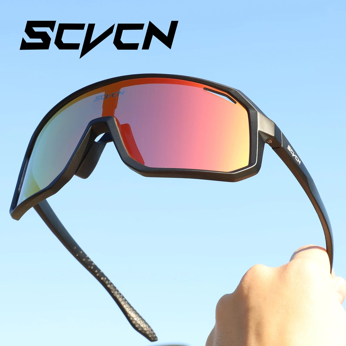 SCVCN Men's Cycling Sunglasses Women's Mountain Bike Road Bike Driving Glasses Outdoor Sports Racing Eyewear UV400 Hiking Glasses